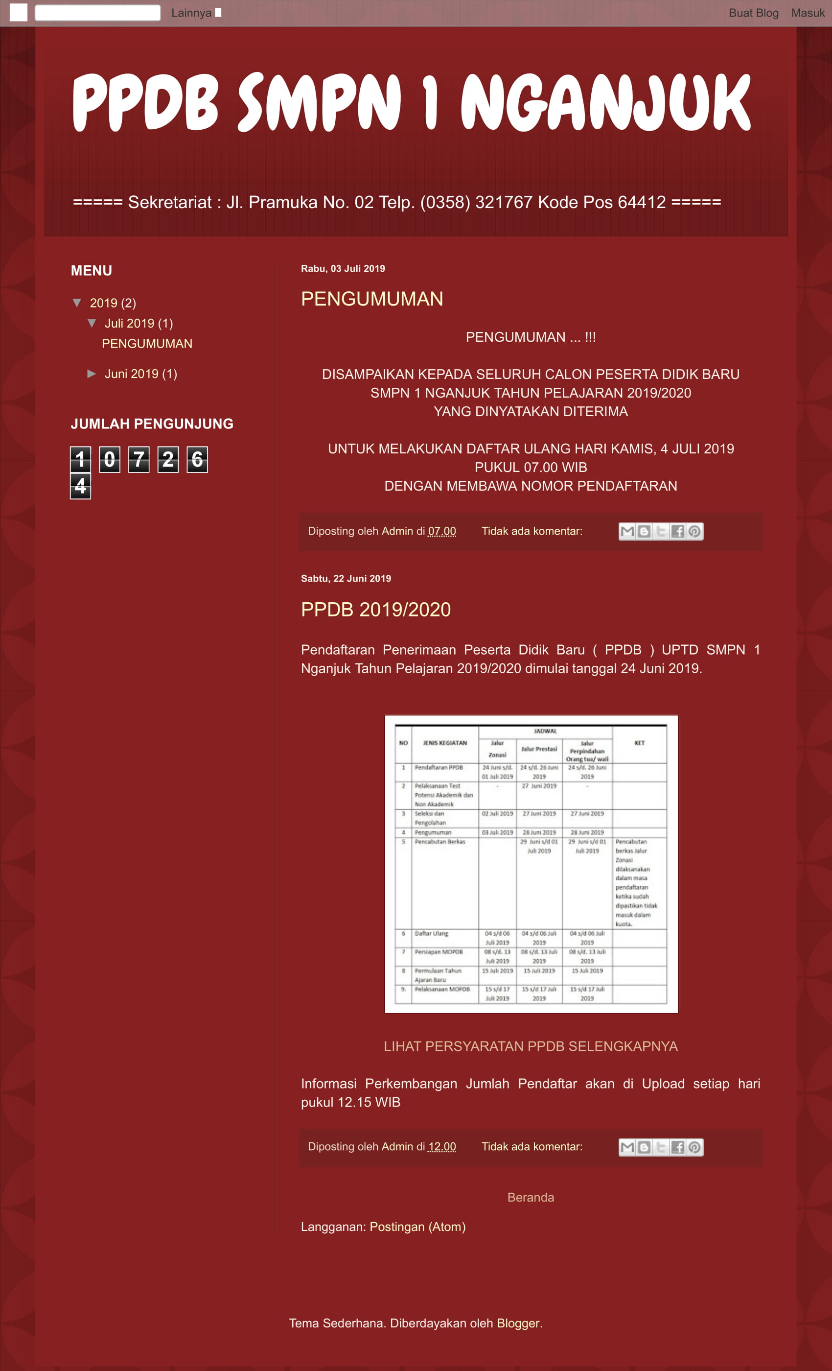 Informasi Online PPDB SMPN 1 Nganjuk